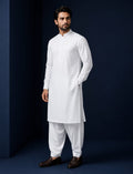 LA | White Cotton Shalwar Kameez - Unstitched