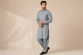 LA | Grey Wash-and-Wear Shalwar Kameez - Unstitched