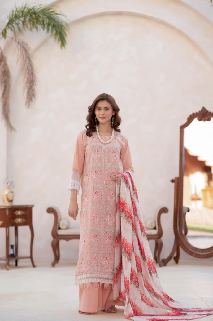 Signature | Rose Chikan — Premium Embroidered Lawn 3-Piece Unstitched Suit