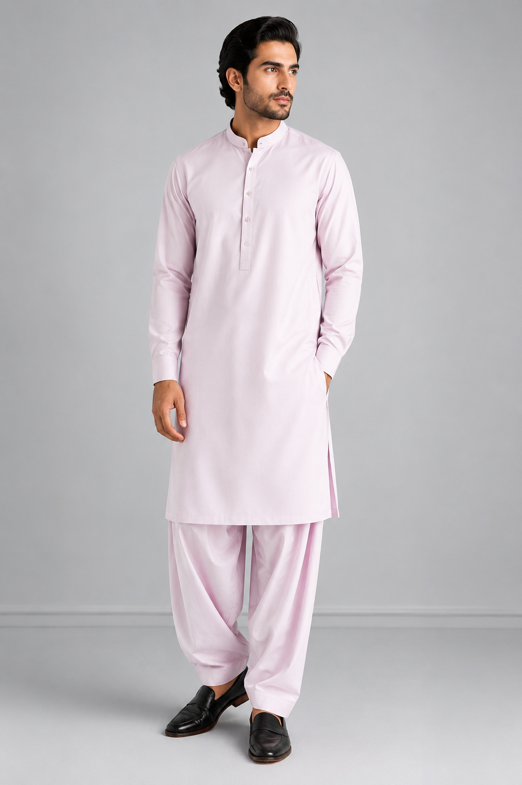 LA | Baby Pink Cotton Shalwar Kameez - Unstitched