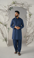 LA | Navy Blue Cotton Shalwar Kameez - Unstitched