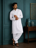 White Wash-and-Wear Shalwar Kameez - Unstitched