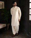 LA | Ivory Wash-and-Wear Shalwar Kameez - Unstitched