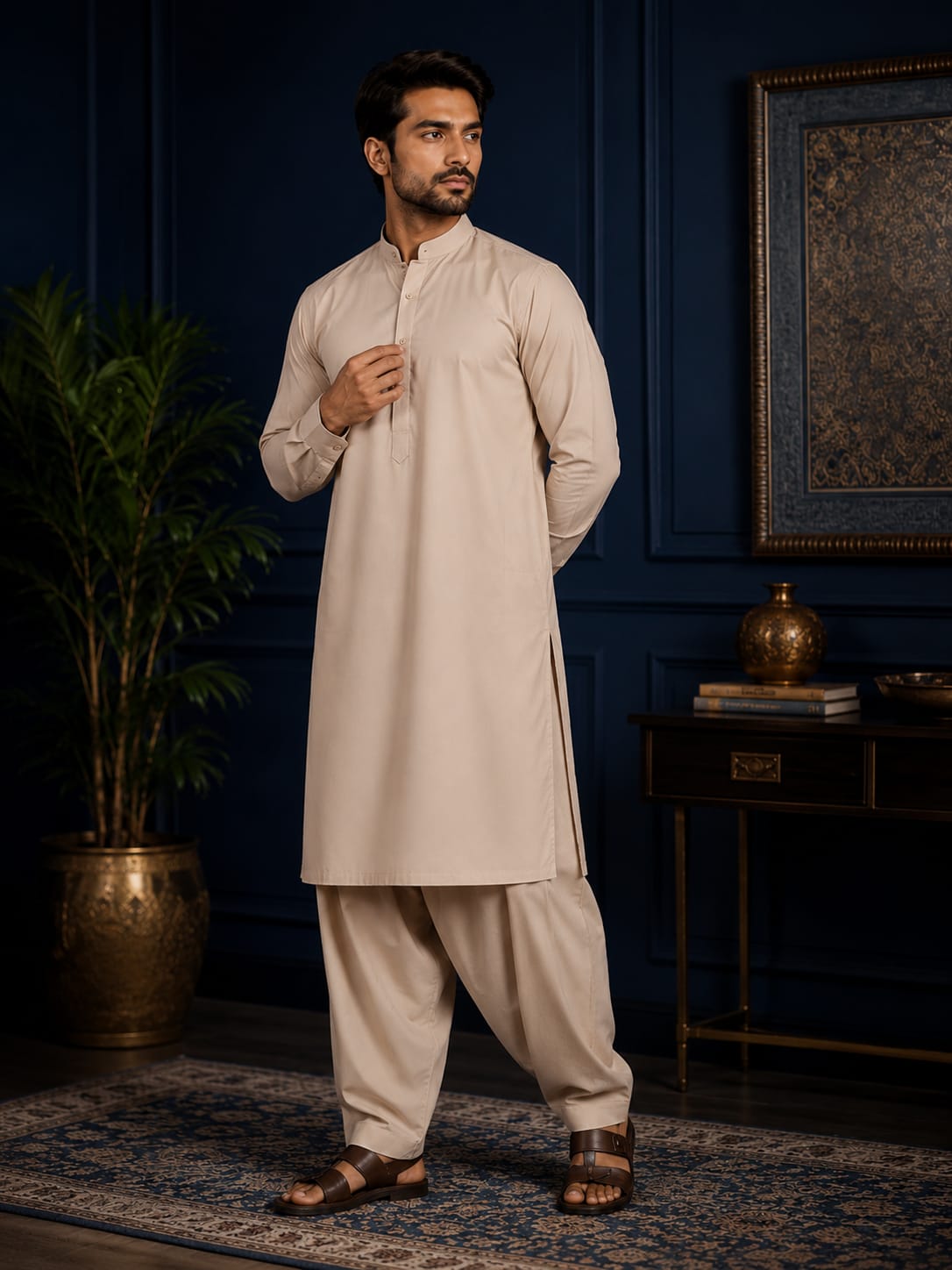 LA | Sand Cotton Shalwar Kameez - Unstitched