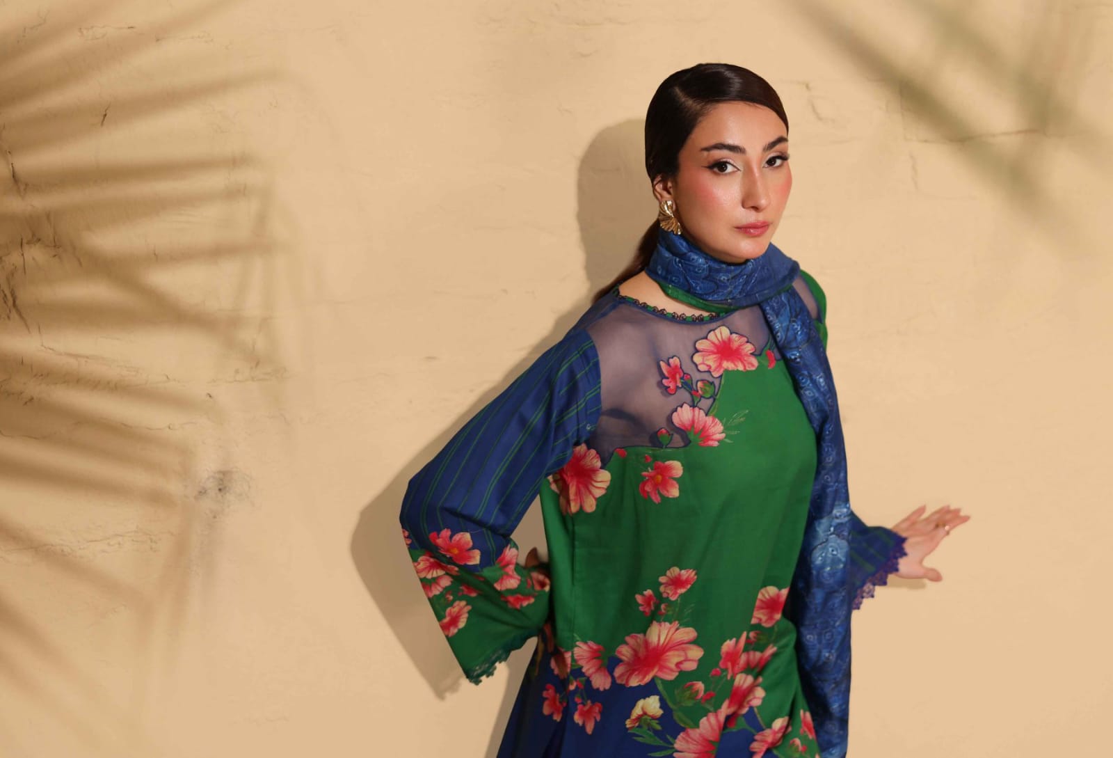 Heritage | Emerald Bloom — Premium Embroidered Lawn 3-Piece Unstitched Suit