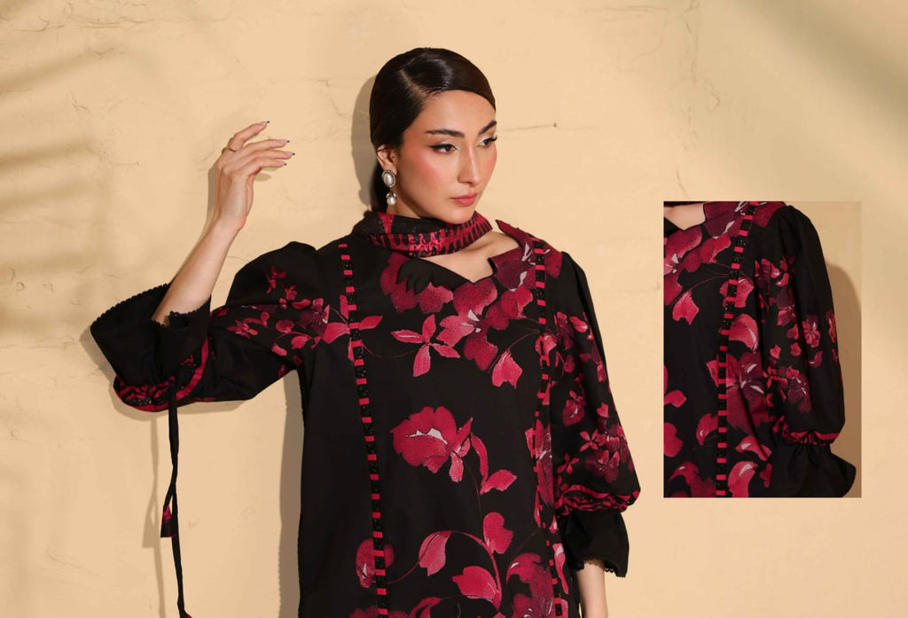 Heritage | Crimson Night — Premium Embroidered Lawn 3-Piece Unstitched Suit
