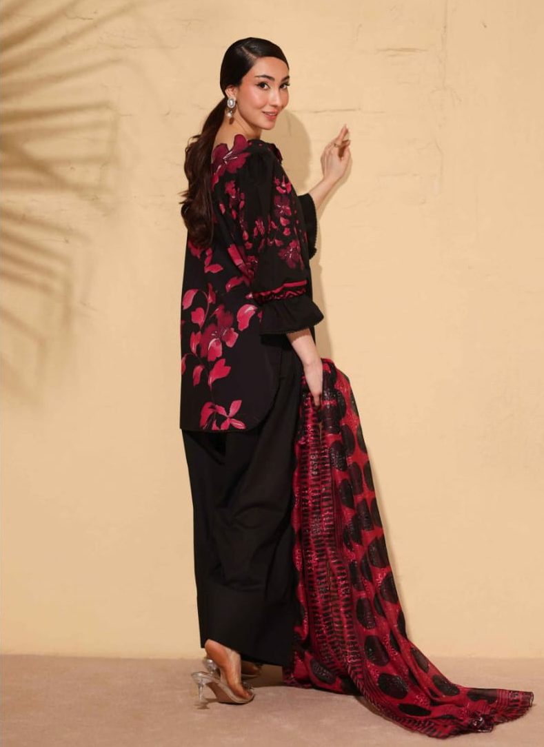 Heritage | Crimson Night — Premium Embroidered Lawn 3-Piece Unstitched Suit