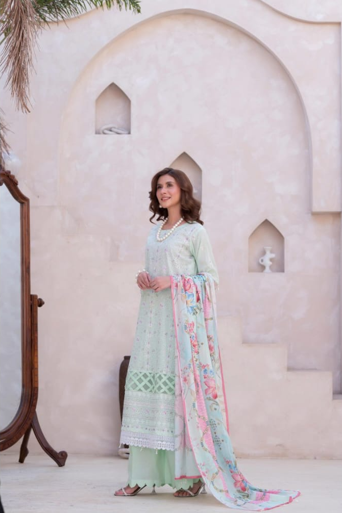 Signature | Seafoam Pearl — Premium Embroidered Lawn 3-Piece Unstitched Suit