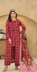 Poshak | Crimson Heritage - Premium Embroidered Lawn 3-Piece Unstitched Suit