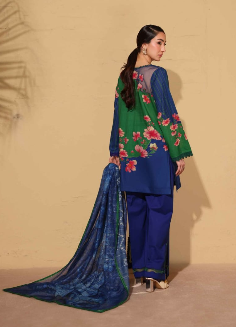 Heritage | Emerald Bloom — Premium Embroidered Lawn 3-Piece Unstitched Suit