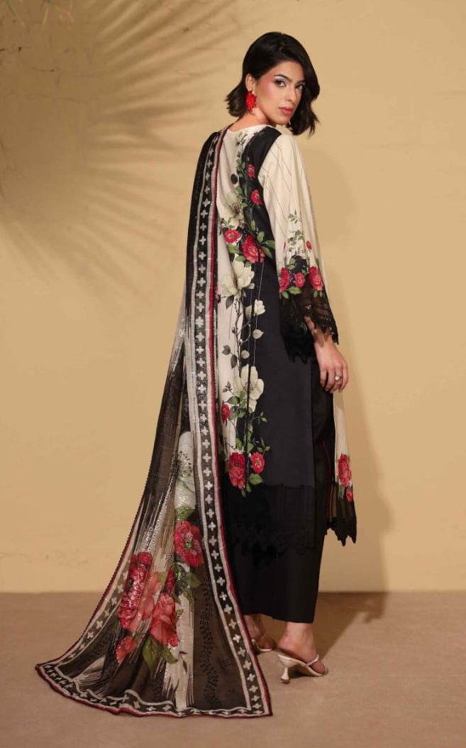 Heritage | Ivory Rose — Premium Embroidered Lawn 3-Piece Unstitched Suit