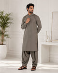 LA | Taupe Cotton Shalwar Kameez - Unstitched